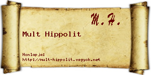 Mult Hippolit névjegykártya